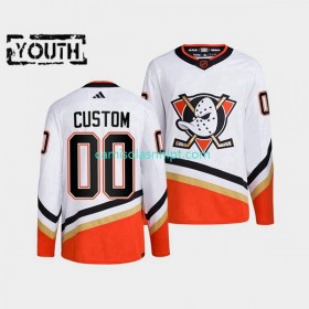 Camiseta Anaheim Ducks Personalizado Adidas 2022-2023 Reverse Retro Branco Authentic - Criança